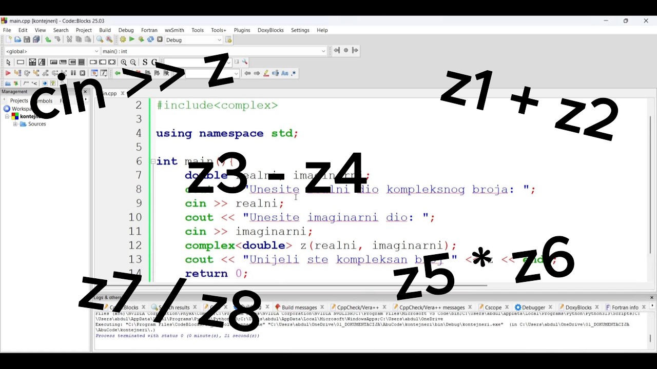 C++: Operacije sa kompleksnim brojevima