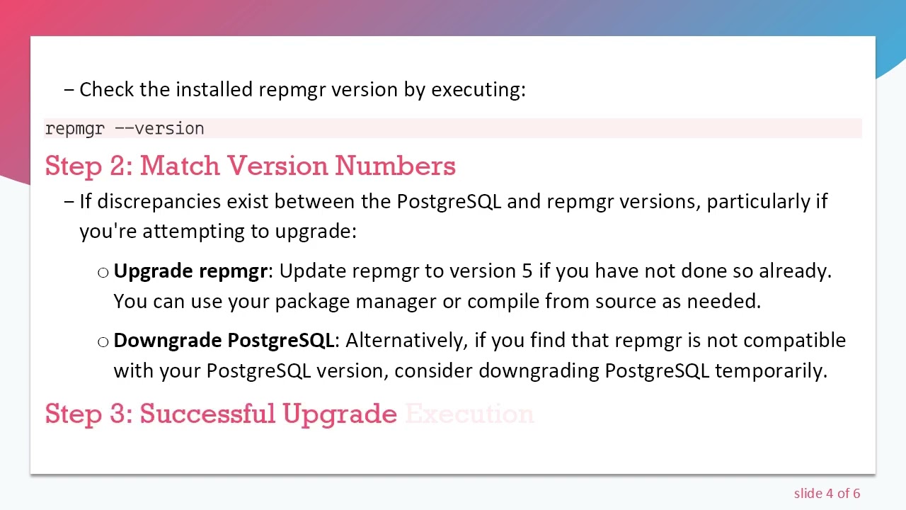 How to Resolve PostgreSQL Upgrade Issues with repmgr Versions: A Guide from 11 to 12