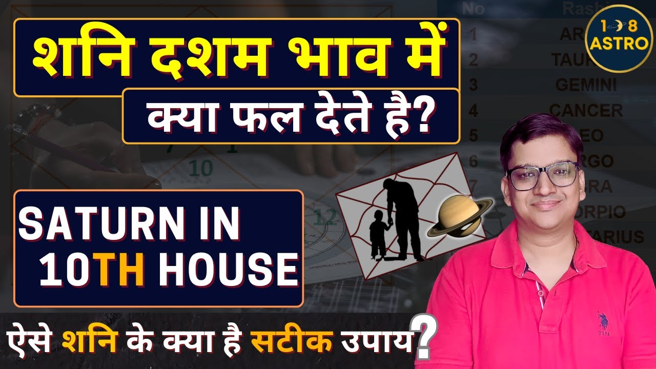Shani in 10th House || Effects of Saturn in Tenth House in Astrology Birth Chart by 108Astro