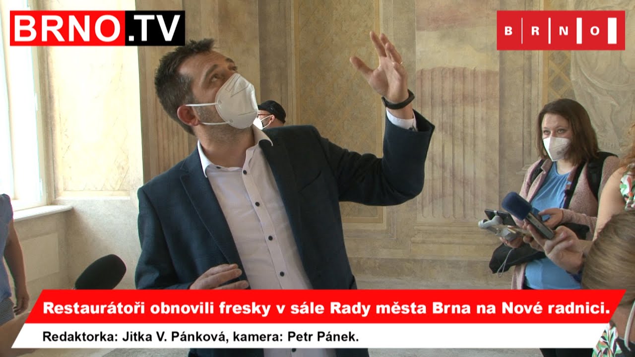 RESTAURÁTOŘI OBNOVILI BAROKNÍ FRESKY V SÁLE RADY MĚSTA BRNA NA NOVÉ RADNICI | www.BRNO.TV