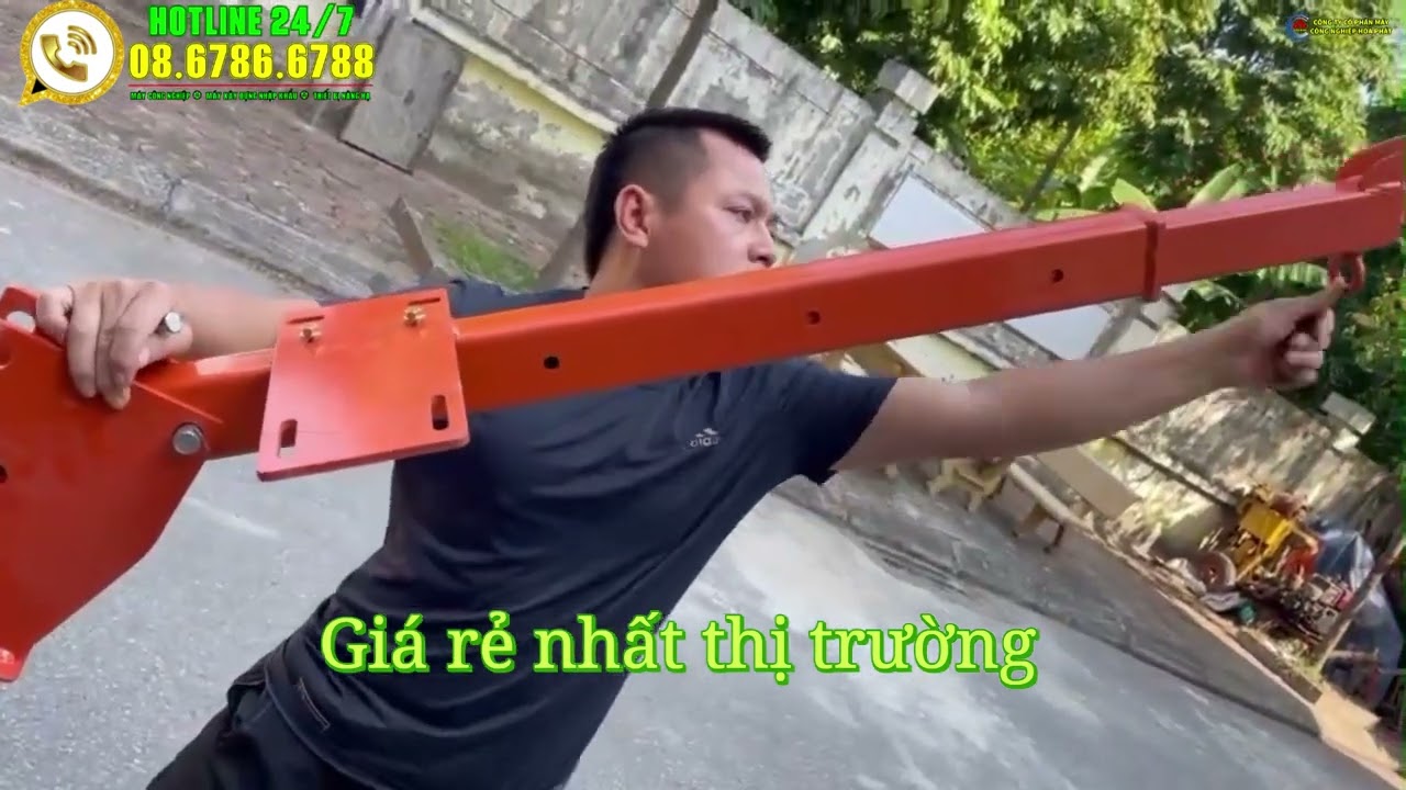 Khung cẩu xoay lắp trên xe tải,xe ba gác kết hợp tời điện đa năng,tời ắc quy#xuhuongyoutube 
