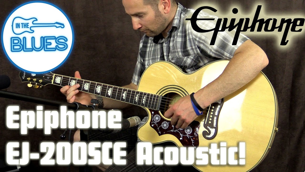 Epiphone EJ-200SCE Acoustic Guitar (Microphone Play Test)