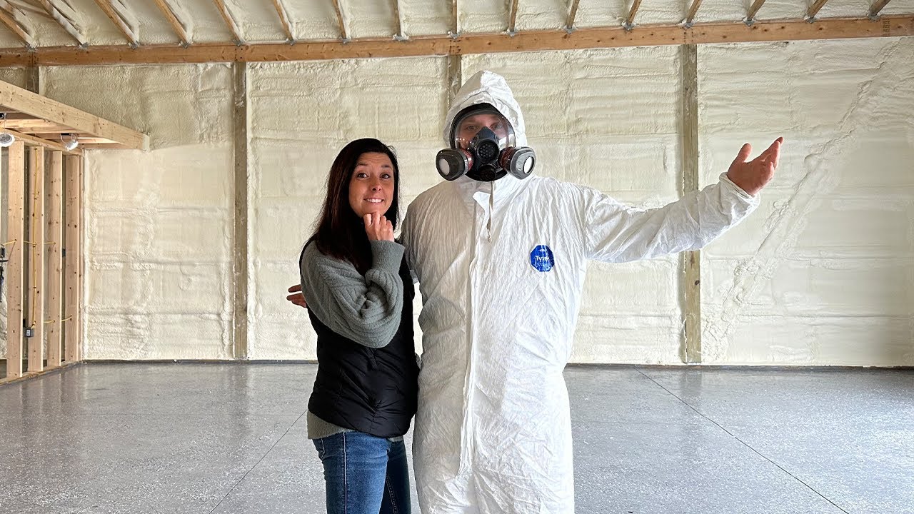 The Best Option | Spray Foam Insulating Our Post and Beam OFF GRID WorkShop in the WOODS