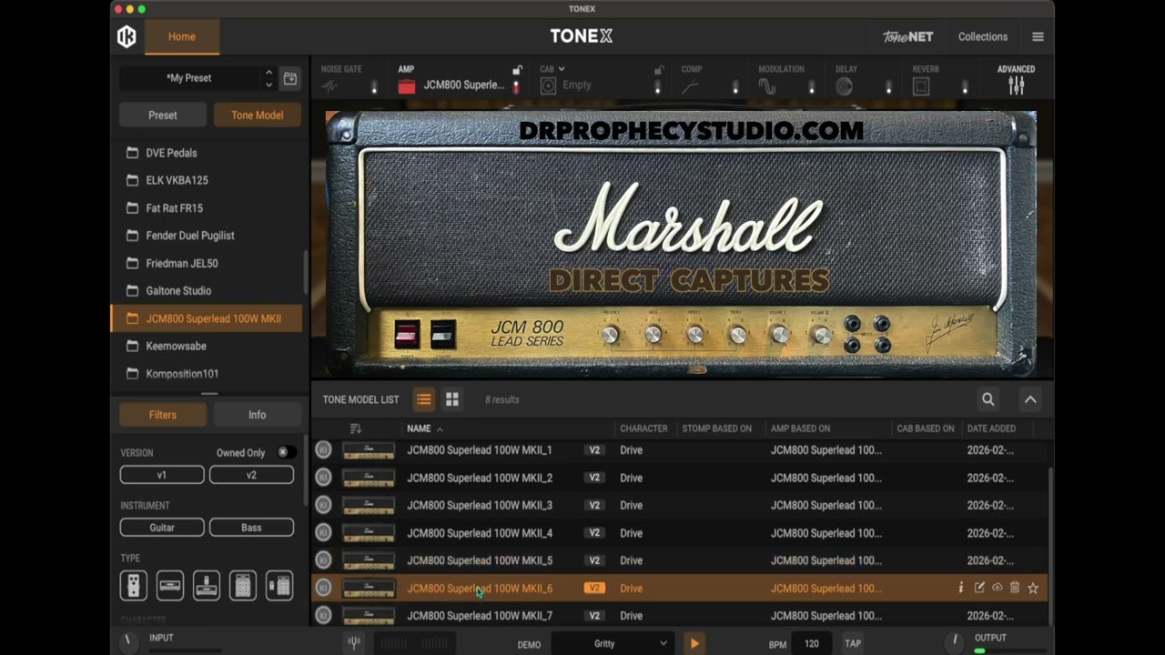Marshall JCM800 Super Lead 100W MKII (1988) for Tonex #tonex #marshallamps #drprophecy #kifrif