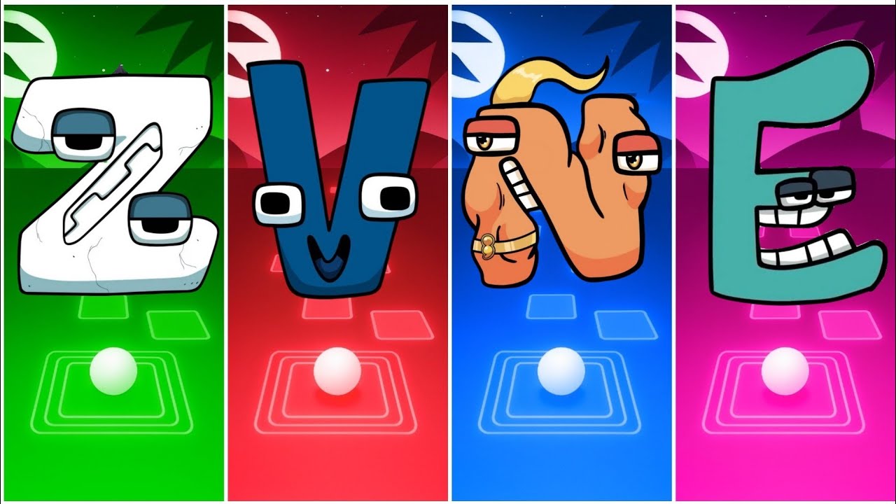 ALPHABET LORE Z 🟢 🆚 V 🔴 🆚 N 🔵 🆚 E 🟣 – TILES HOP 🔥🎶