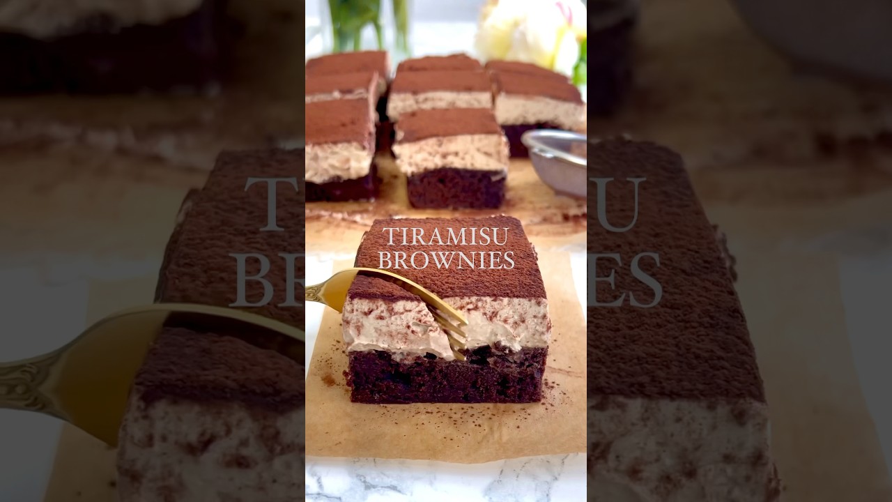 TIRAMISU BROWNIES 🍫☕️✨ #tiramisubrownies #brownies #tiramisu #dessert #chocolate