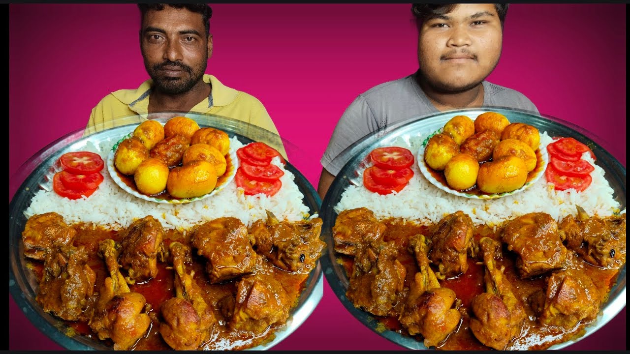 Spicy Egg Chicken Curry With Rice Eating Competition | Food Eating Challenge | AHFOODCHALLANGE |