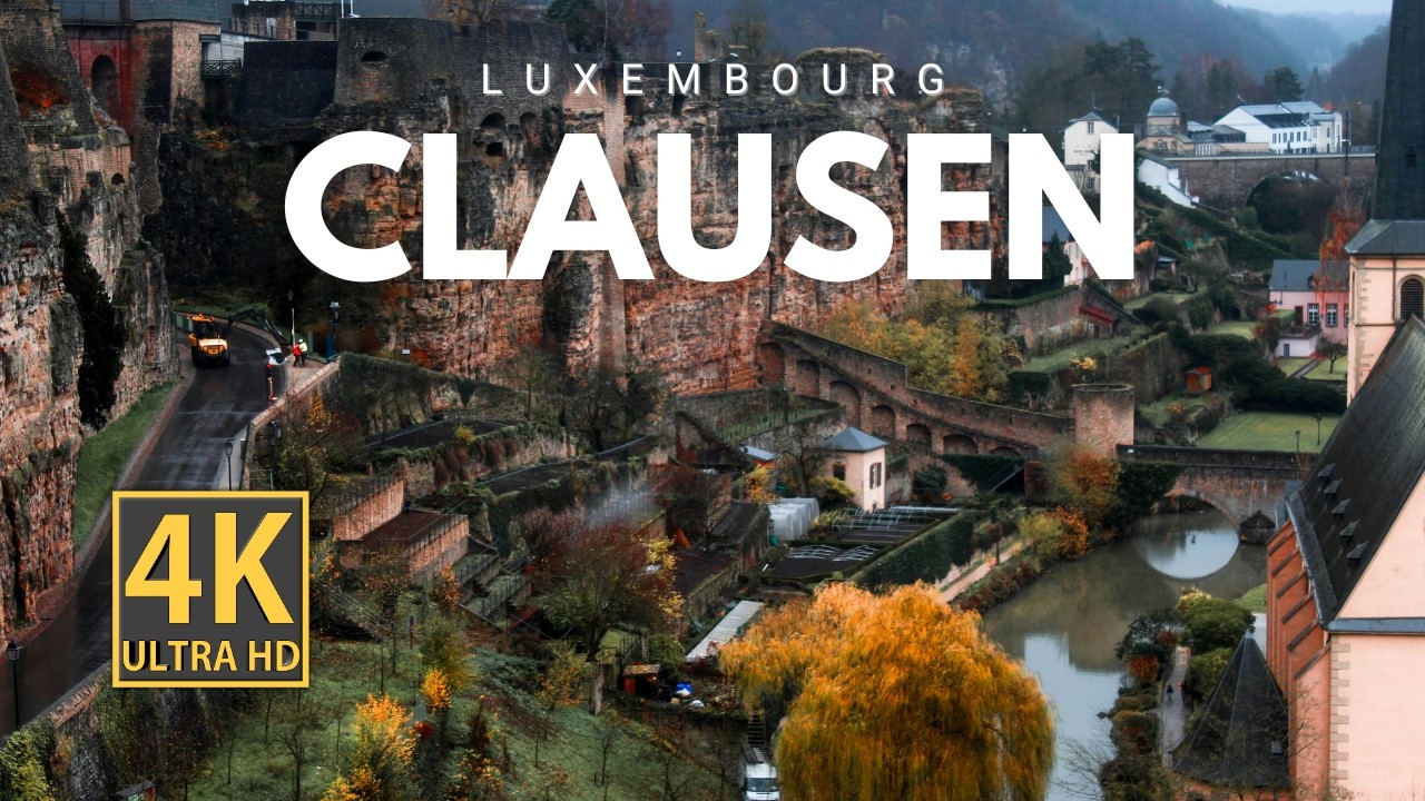Clausen Luxembourg 4K Silent Walk – Um Bock, Alzette River (No Talking)
