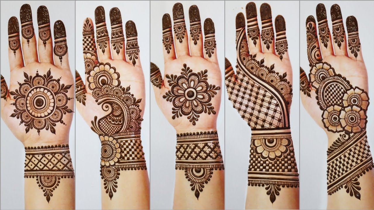 Best 5 Mehndi design simple front hand| mehndi design arabic | stylish mehndi design |mehandi design