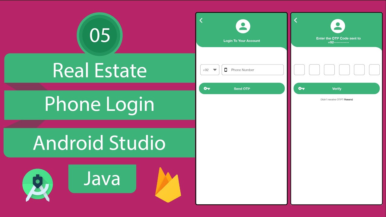 Real Estate App | 05 Phone Login | Android Studio | Java