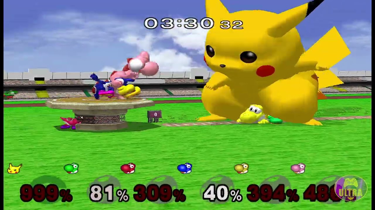 #31 Pikachu grows 30 sec vs Yoshis