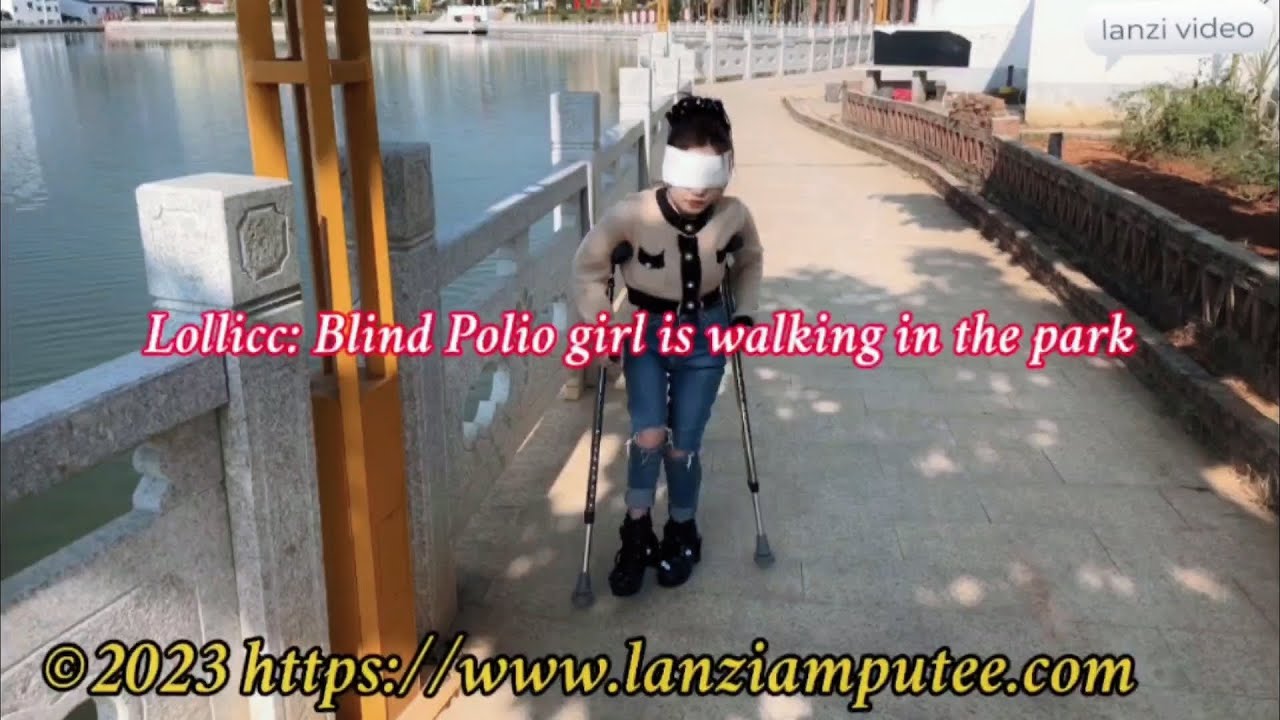 Lollicc: Blind Polio girl is walking in the park