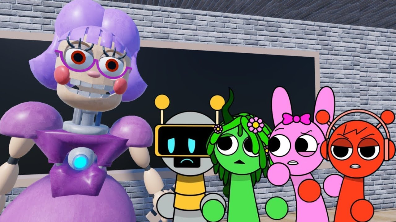 Sprunki Fun Bot & Pinki & Oren & Vineria Played Ani-Tron's Detention Obby in ROBLOX