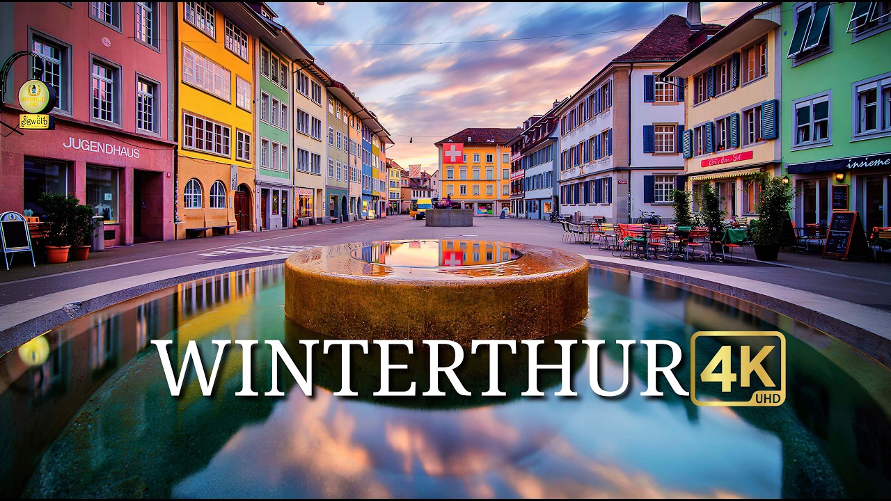 Winterthur Switzerland 4K Walking Tour 🇨🇭 | Old Town City Walk | No Talking