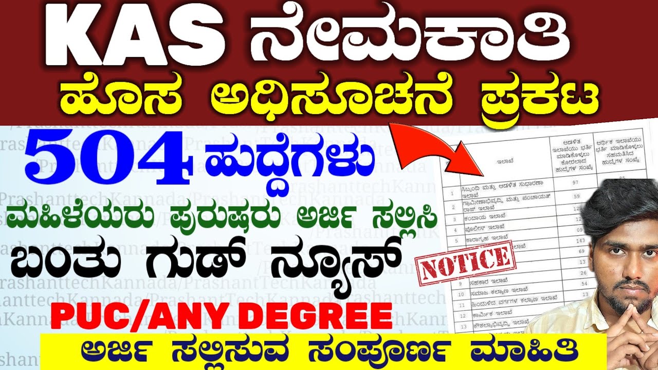 504 KAS Recruitment 2026 | Full Details  | KAS ಅಧಿಕಾರಿ ಹುದ್ದೆಗಳು ನೇಮಕಾತಿ ಹೊಸ ಅಧಿಸೂಚನೆ