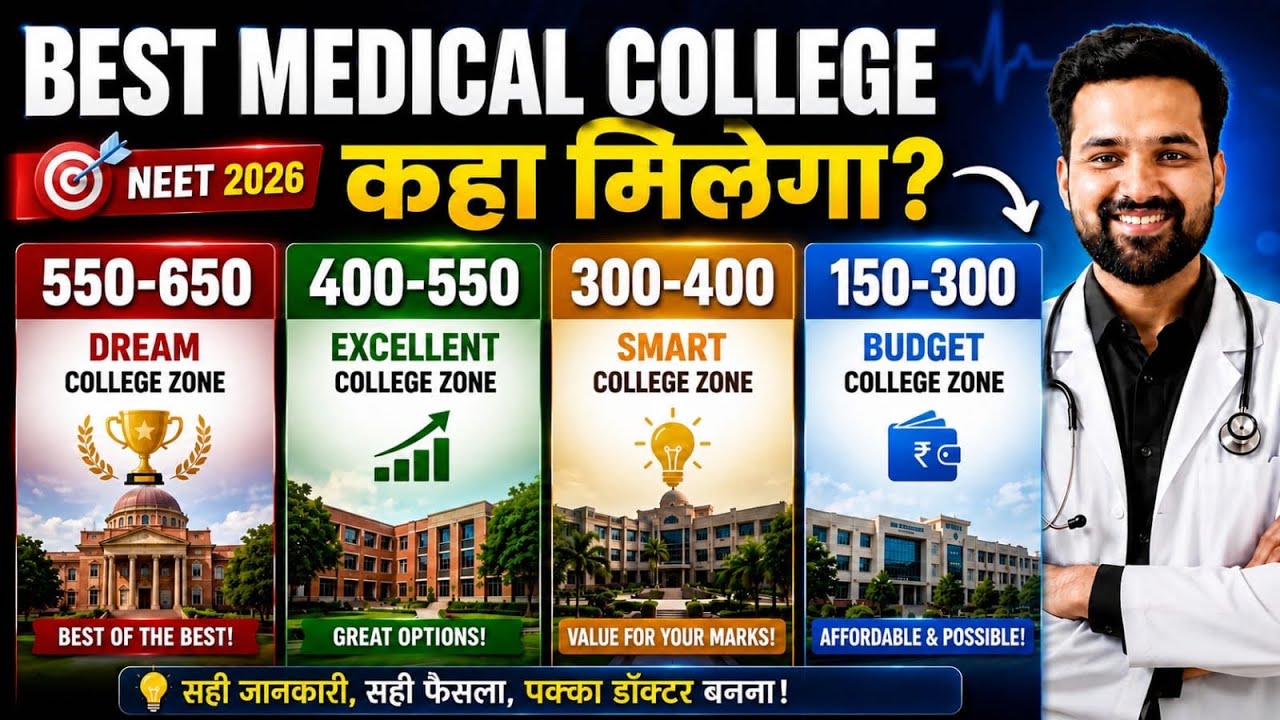 NEET 2026: कितने Marks पर कहा मिलेगा Best Medical College । 150-650 Marks | Marks Vs College