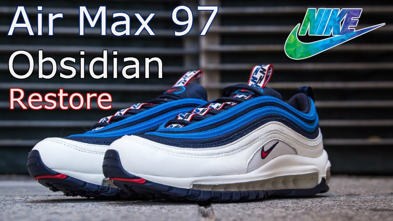 Nike Air Max 97 Pull Tab Obsidian White Sneaker Restore With Reshoevn8r Custom Shoe