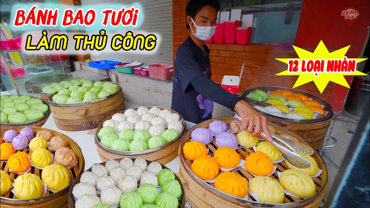 BÁNH BAO TƯƠI 12 Loại Nhân Duy Nhất ở Sài Gòn Với Quy trình làm THỦ CÔNG Cực Chất