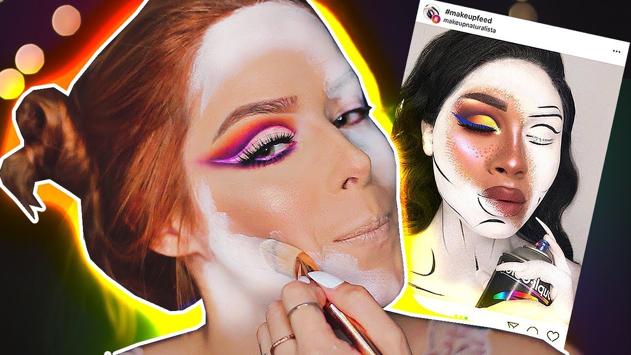 FUI DESAFIADA A FAZER A MAKE DO SPRAY! TENTEI