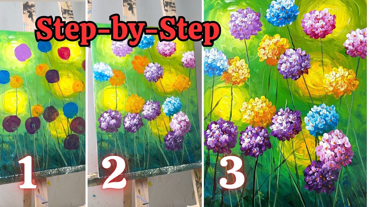 Step-by-Step for Beginners / Hydrangea Painting