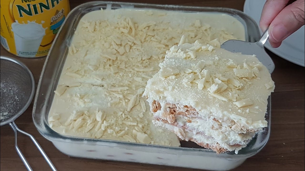 PAVÊ DE LEITE NINHO QUE NÃO VAI AO FOGO - SOBREMESA FÁCIL |  EASY DESSERT