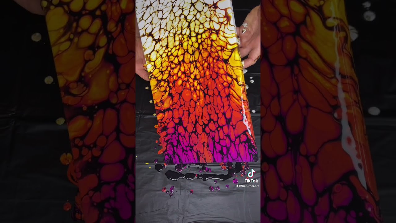 Amazing Acrylic Pour Painting Reaction with Silicone Oil!