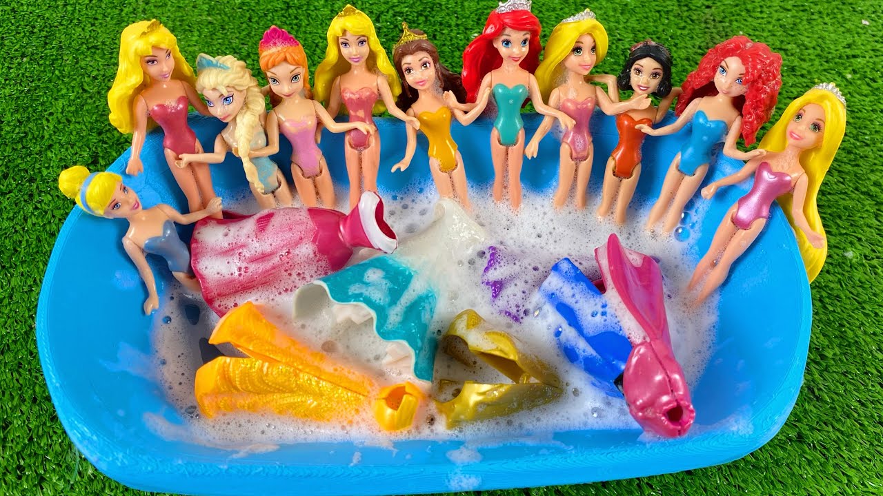Satisfying ASMR Cleaning! Help Elsa, Anna & Ariel Get Clean Again