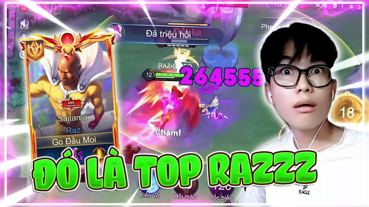 Go Đầu Moi Test Raz Sau Khi Được Buff Sức Mạnh Với Skin Saitama Sẽ Như Thế Nào ?