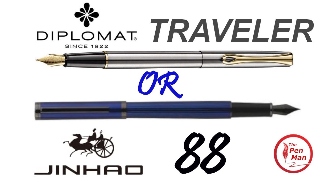 Diplomat Traveler или перьевая ручка Jinhao 88. Какая тонкая ручка победит?