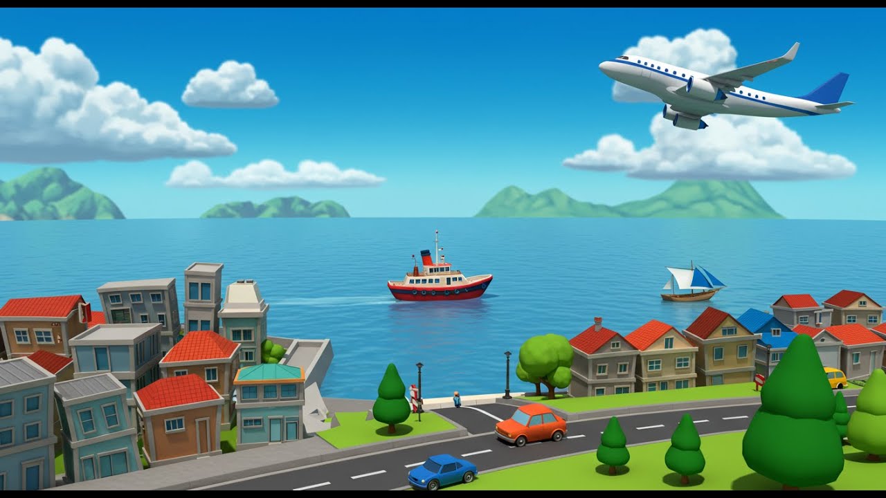 On Land, In the Air, By Sea! 🚗✈️🚢 The Transportation Song for Kids!