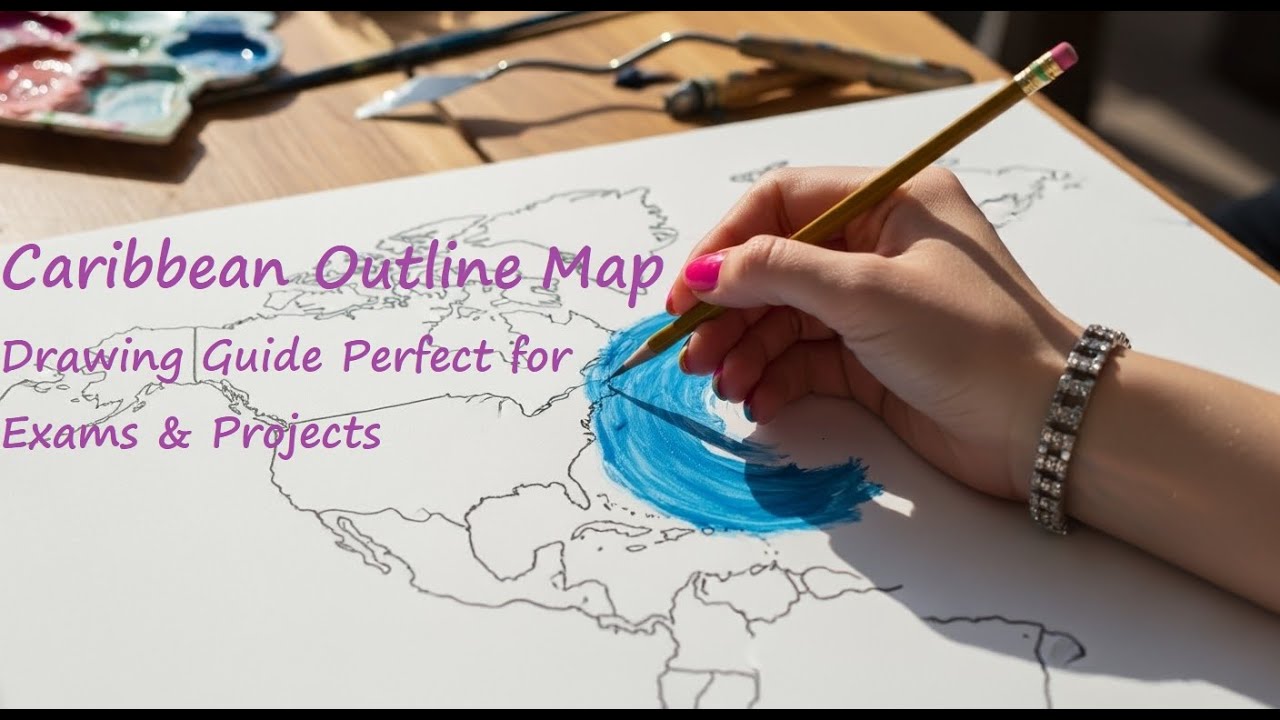 Caribbean Outline Map Drawing Guide  Perfect for Exams & Projects