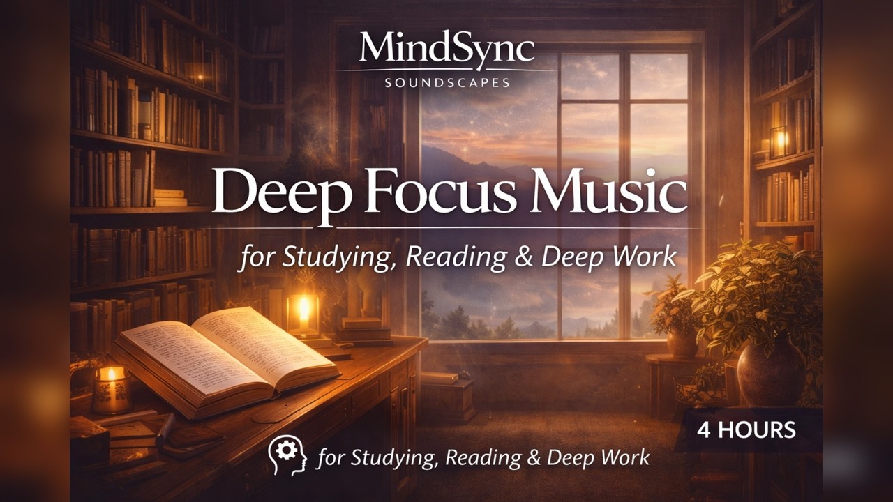 Deep Focus / Study Music (4 Hours) – Piano + Modern Ambient for Maximum Concentration