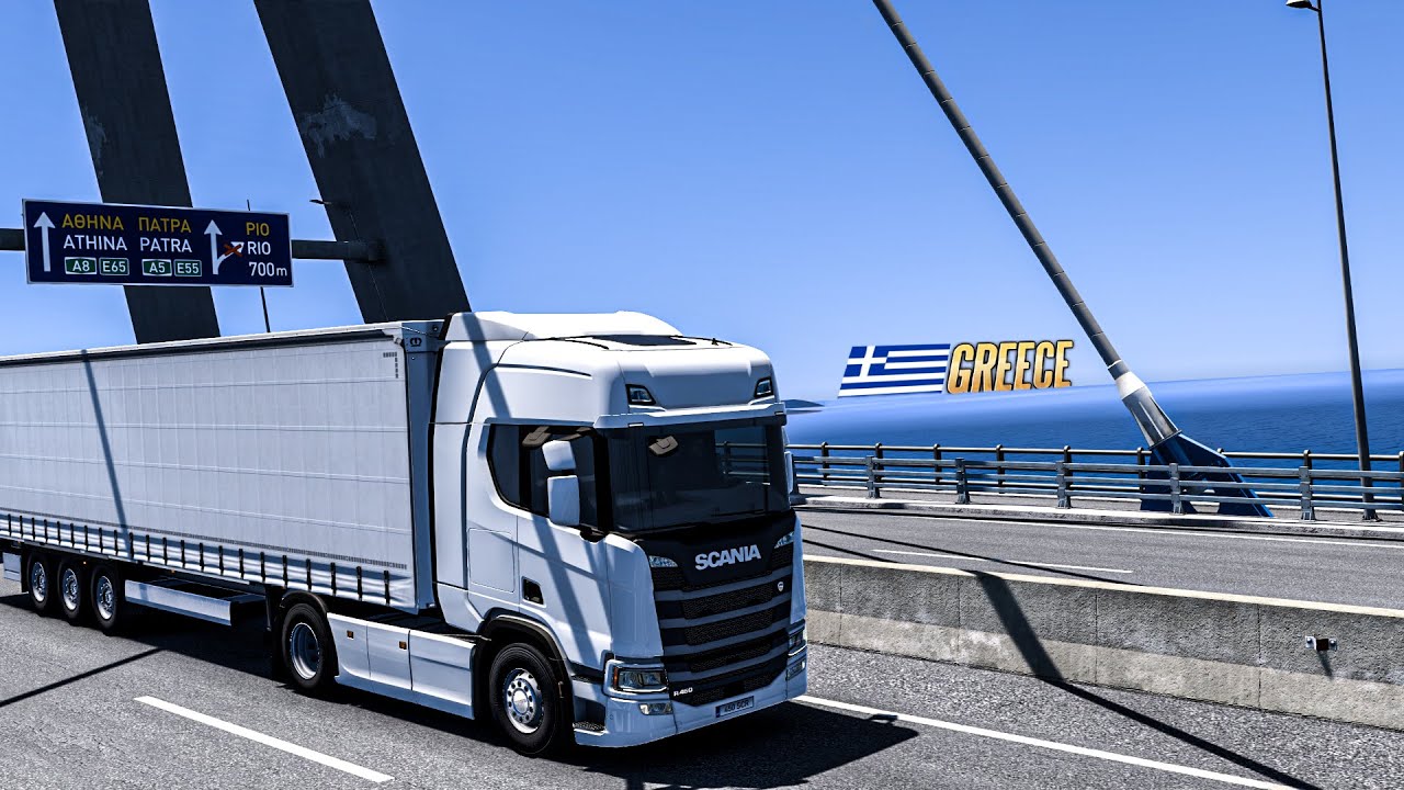 ETS2 Greece DLC Early Look: Driving Scania R450 Crete to Greece