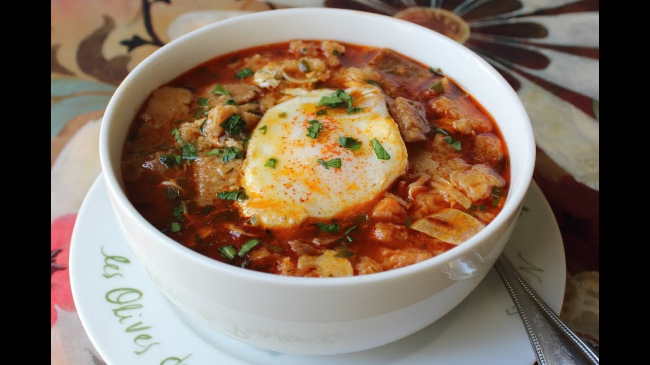 Spanish Garlic Soup - Sopa de Ajo Recipe - Bread and Garlic Soup