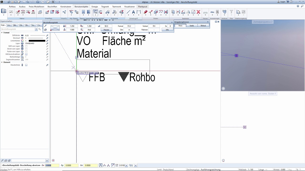 Tutorial Entwurf in Allplan  Teil 5 - Raumstempel anpassen