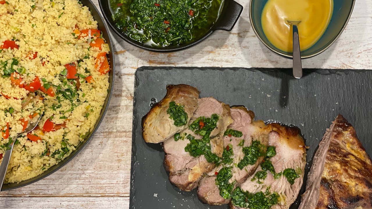 Chimichurri, mézes tarja, kuszkusz