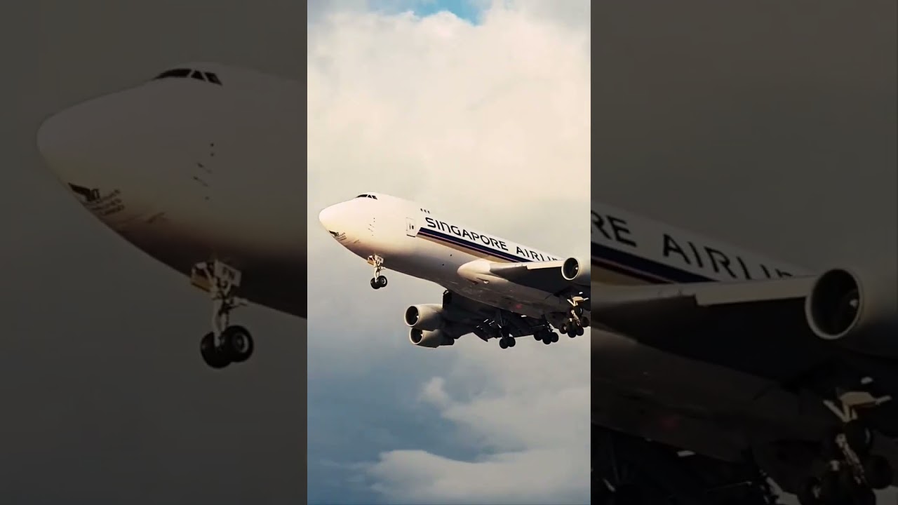 Singapore Airlines Cargo Boeing 747 landing at Heathrow Airport