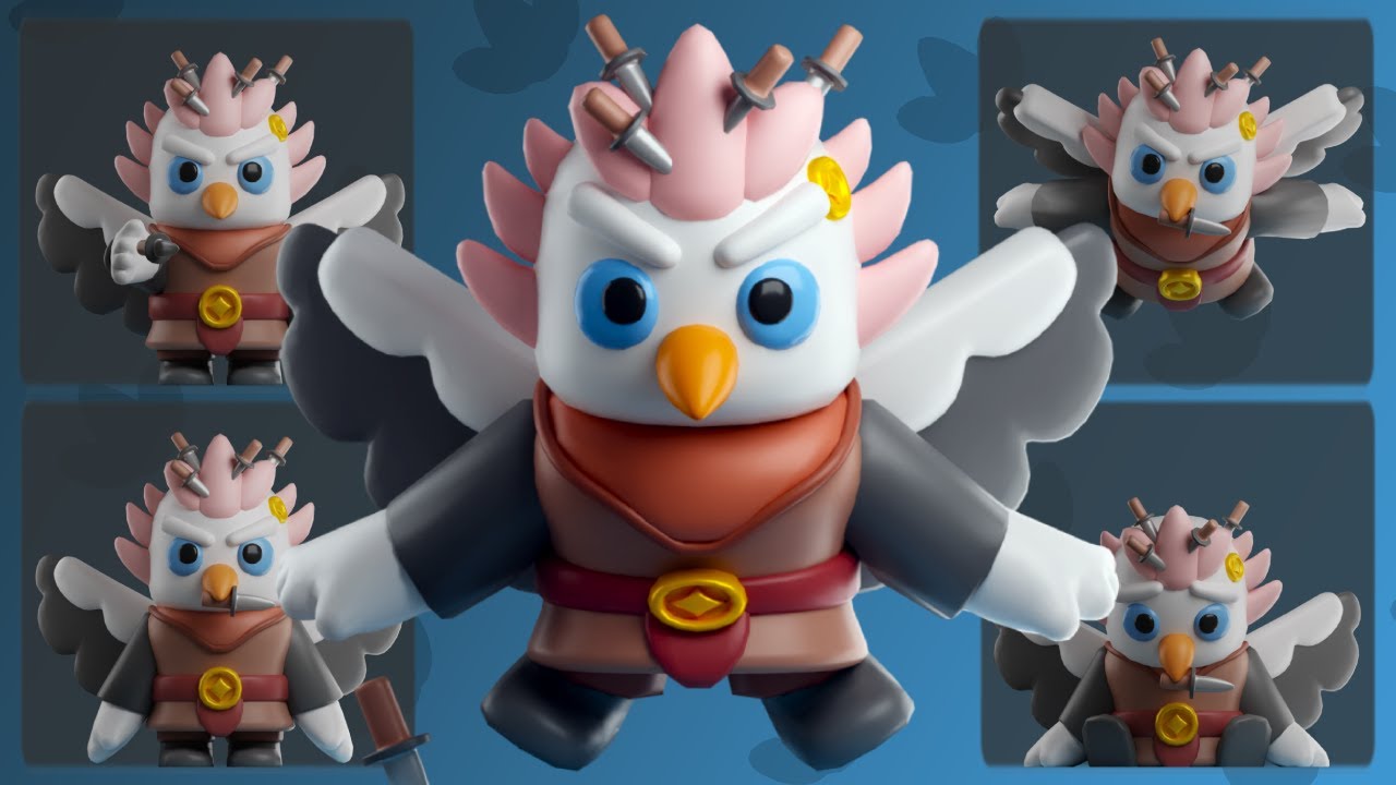 🪶 Griffin 🪶 - Blender 3D Cartoon Stylized Chibi Character Creation (Timelapse)