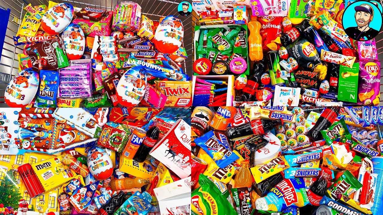 A Lot of Candy and Sweets 2024 #32 Очень Много Сладостей на Новый Год 2025, Киндер Сюрпризы, Kinder