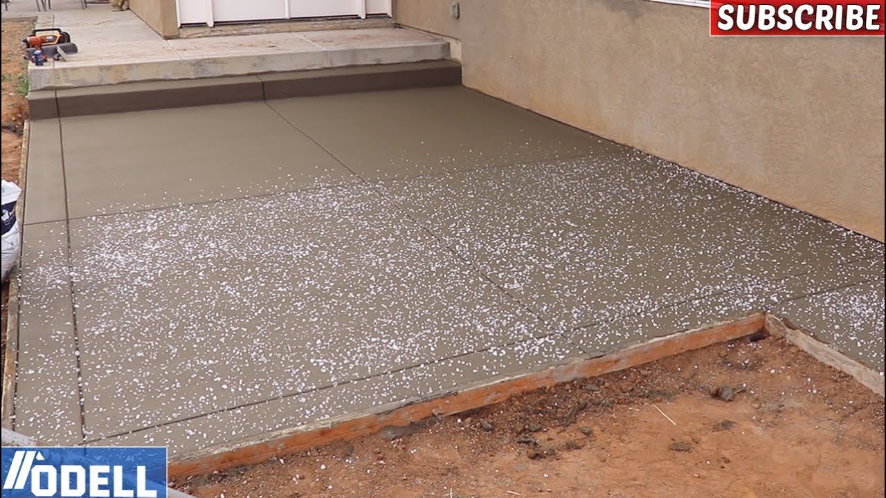 Concrete Salt Rock Finish Patio with Borders