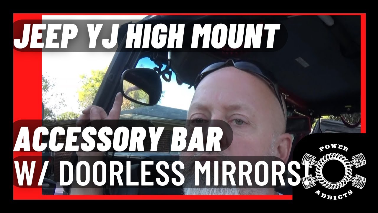 Jeep Wrangler Dash Accessory High Mount Bar w/ Mirrors without Doors option. #poweraddictscrew