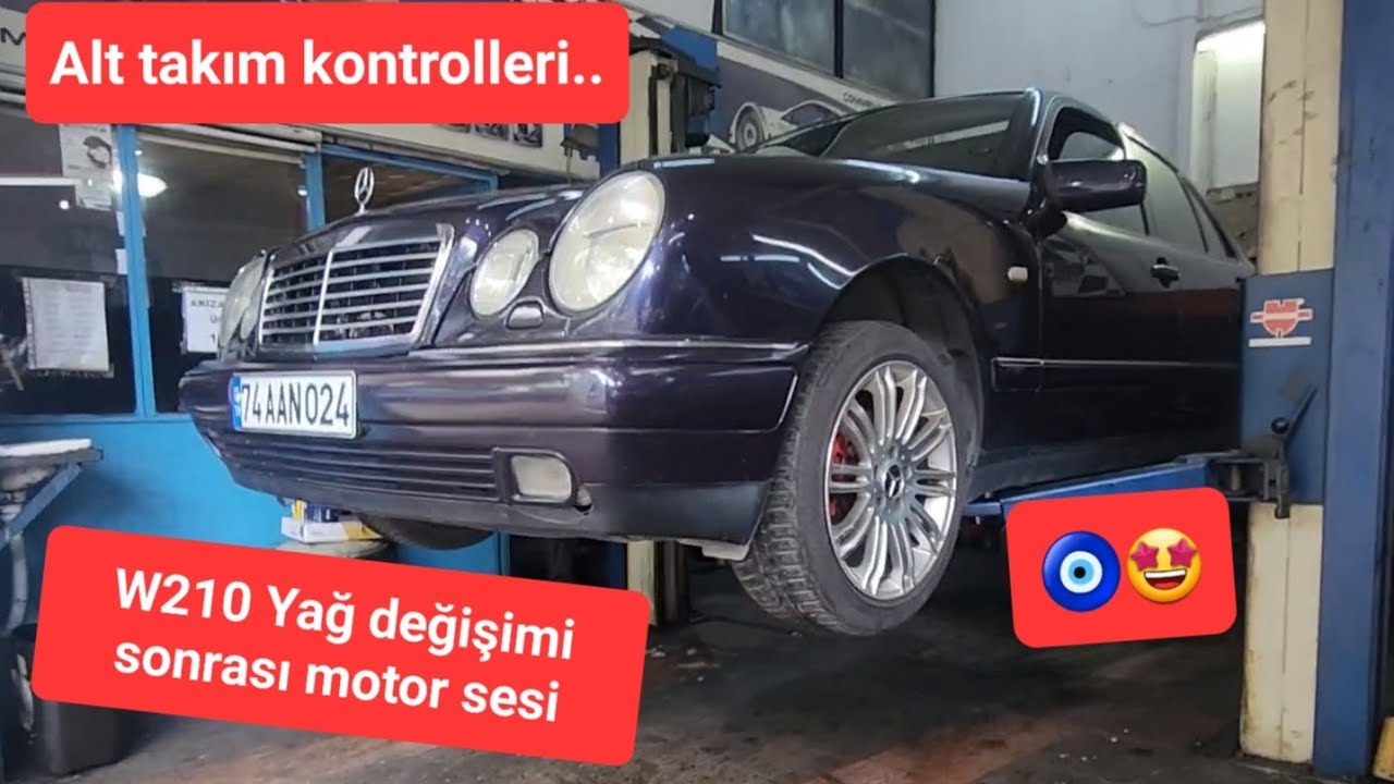 🤩Huzur dolu bakım günü🤩Mercedes E200 W210 yağ değişim,alt takım yürüyen kontrolleri 🧿🧿