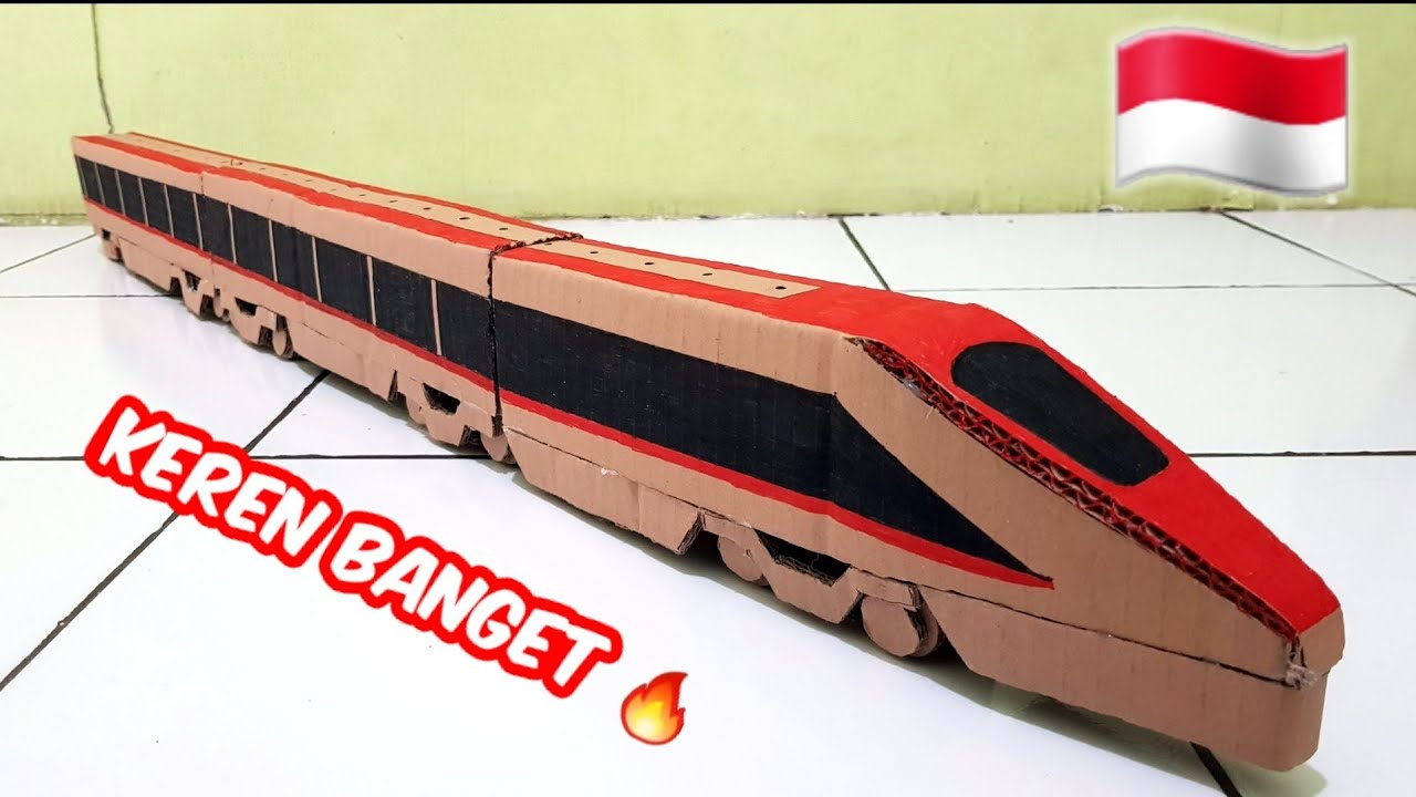 Kereta cepat Jakarta-Bandung dari kardus | Miniatur kereta cepat | cardboard bullet train