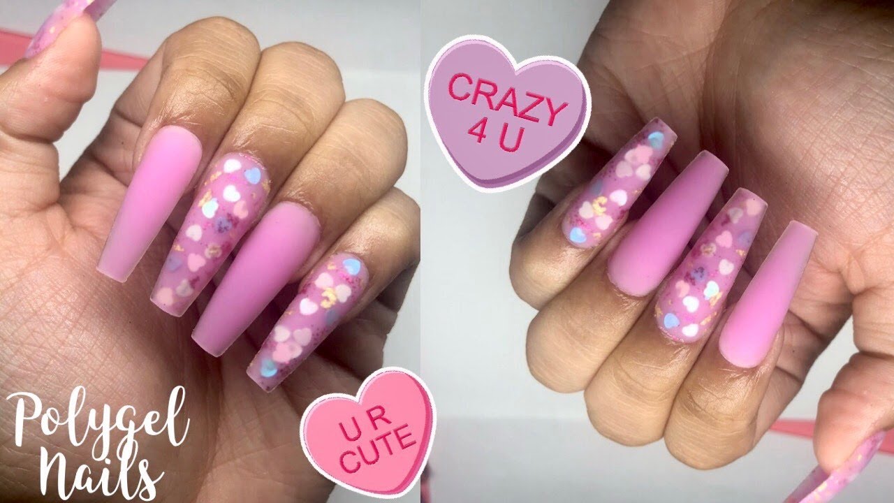 Pink Heart Nails | Femi Beauty LAZY GIRL METHOD | Ohuhu Beauty Rainbow Polygel Kit | Geni G