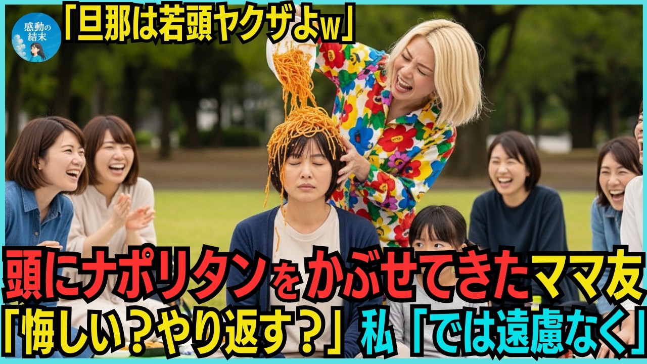 私をヤクザ組長の娘と知らず頭にナポリタンをかぶせてきたママ友「旦那はヤクザよ！悔しいならやり返せば？」私「では、遠慮なく」ママ友「は？調子乗んなw」直後、黒塗り高級車が続々と現れた