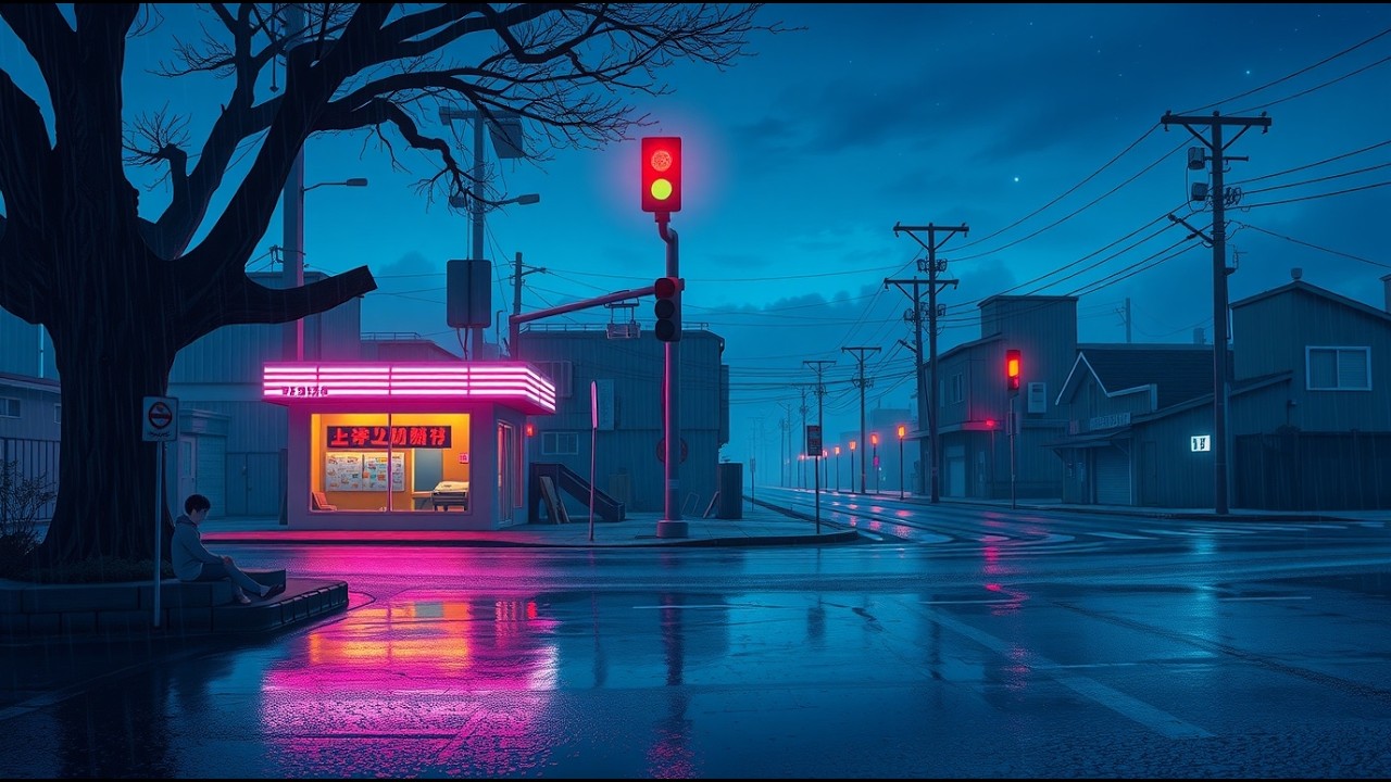 A Neon Reflection Night Straight Out of the 80s ☔ Tokyo Lofi for Sleep & Study