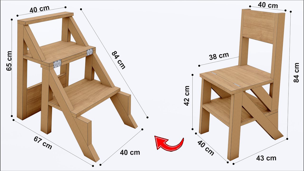 HOW TO MAKE A SIMPLE FOLDING LADDER CHAIR VERY EASILY STEP BY STEP