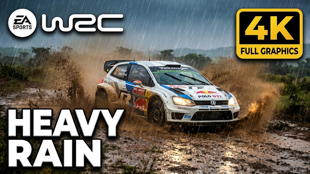 EA Sports WRC🏁 Heavy Rain - Volkswagen Polo WRC -  Safari Rally Kenya - Gameplay[[4K Full Graphics]]