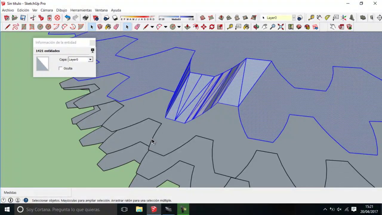 Modelado de rueda dentada helicoidal con SketchUp Parte 3