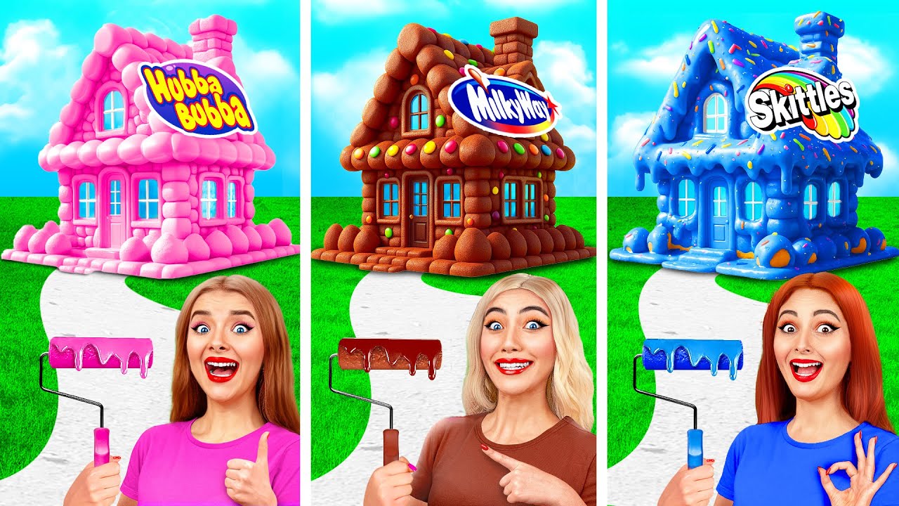 Домики Одного Цвета Сладости vs Шоколад vs Фастфуд | Смешные Моменты от Trend DO Challenge